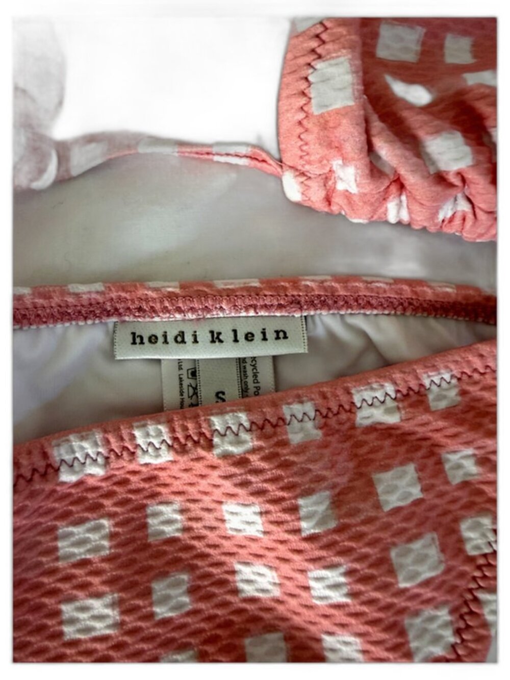 Heidi Klein Pink Gingham Bikini Set - Top S, Bottom M